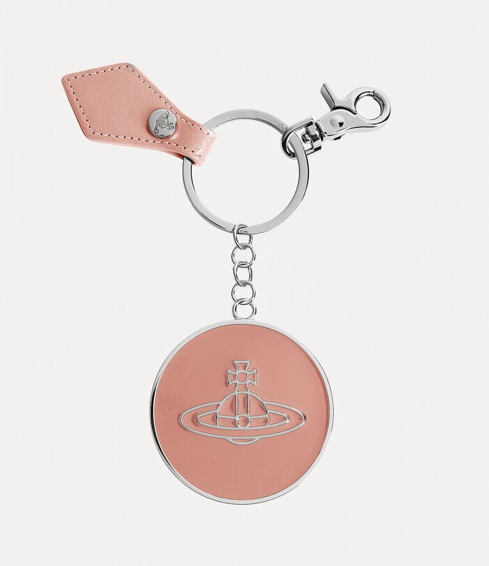 Vivienne Westwood PEARLISED LEATHER THIN LINE ORB MIRROR KEYRING